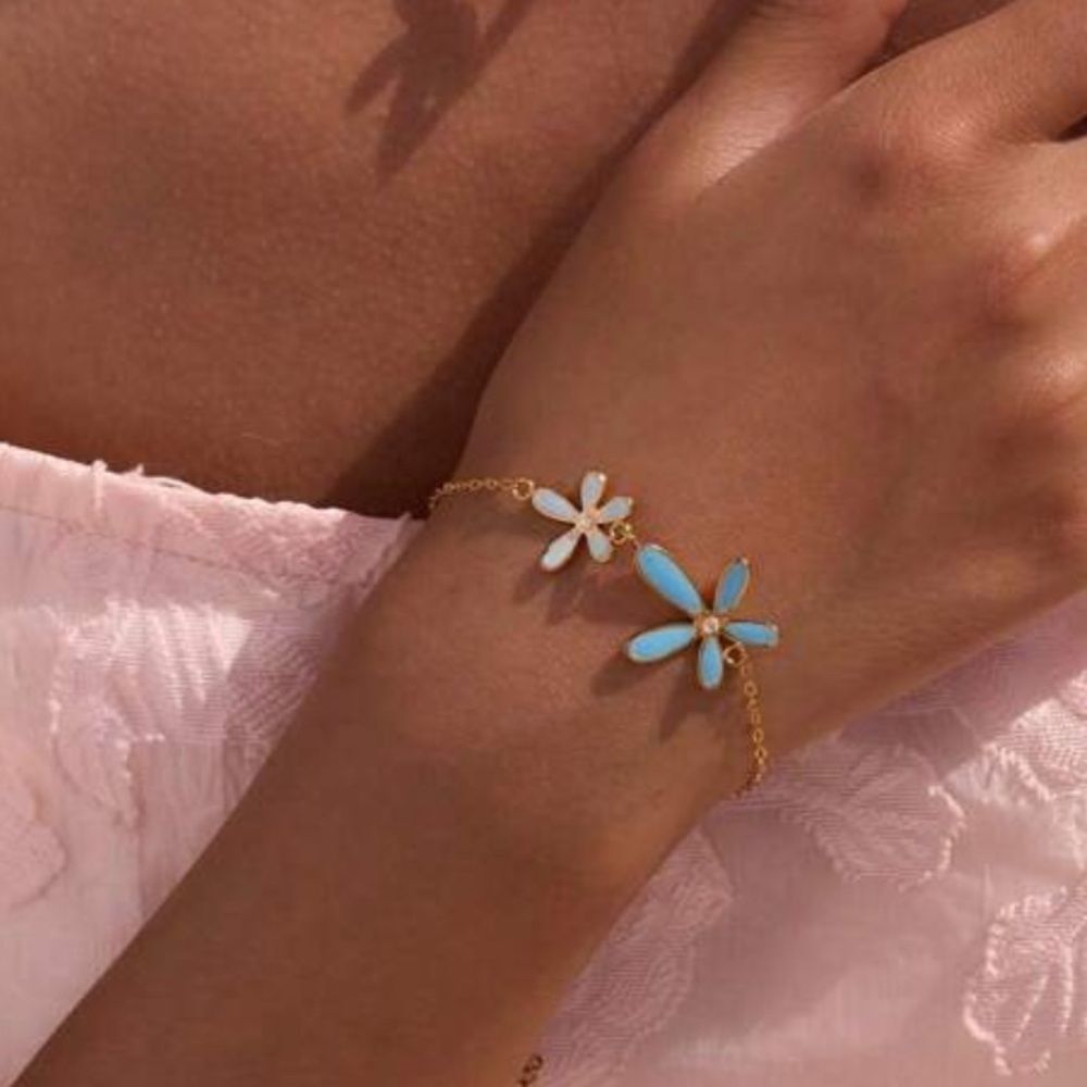 Blue Flower Bracelet Q36